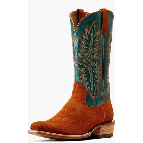 new Ariat Futurity Rider Western Cowboy Boots Men 13 M PENNY ROUGHOUT leather main image 7